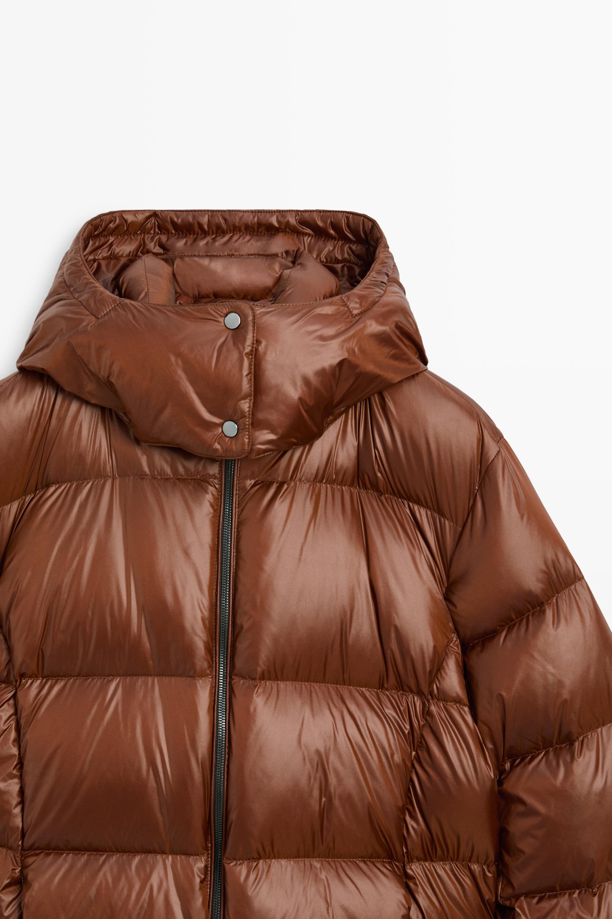 Satin finish down jacket
